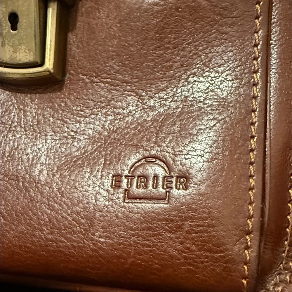 Etrier men's shoulder bag cognac, brown Leather Messenger Bag